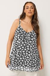 YOURS Plus Size Black Heart Mesh Vest Top | Yours Clothing 3