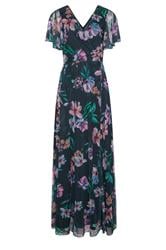 LTS Tall Navy Blue Floral Mesh Wrap Maxi Dress
