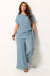 YOURS Plus Size Blue Side Knot T-Shirt 1