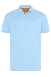 BadRhino Big & Tall Light Blue Contrast Short Sleeve Polo Shirt
