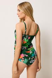 M&Co Green Tropical Print Tankini Top | M&Co 2