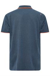 D555 Big & Tall Teal Blue Jacquard Polo Shirt | BadRhino 4