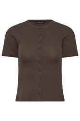 PixieGirl Petite Women's 2 PACK White and Chocolate Brown Ribbed Top | PixieGirl 8