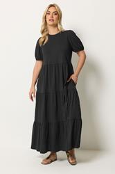 YOURS Plus Size Black Puff Sleeve Dress | Yours Clothing 3