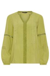 M&Co Green Lace Trim Pintuck Blouse | M&Co 5