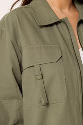 YOURS Curve Khaki Green Utility Shacket 4