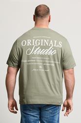 JACK & JONES Big & Tall Seagrass Green Studio Graphic T-Shirt | BadRhino 2