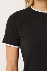 LTS Tall Black Layered Trim T-Shirt | Long Tall Sally 4