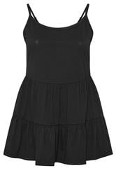 YOURS Curve Black Tiered Strappy Vest