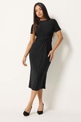 M&Co Petite Black Twist Front Maxi Dress | M&Co 1