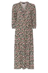 M&Co Black & Pink Floral Tiered Midi Dress | M&Co 5