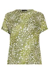 EVANS Curve Chartreuse Print Burnout Top