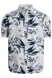 JACK & JONES Big & Tall White Tropical Print Short Sleeve Shirt