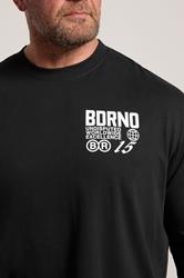 BDRNO Premium Big & Tall Black Printed Long Sleeve T-Shirt | BadRhino 8