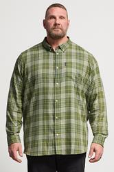 BEN SHERMAN Big & Tall Green Check Shirt | BadRhino 3