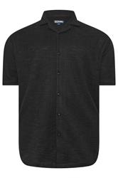 BadRhino Big & Tall Black Textured Revere Shirt