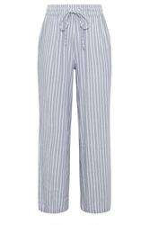 M&Co Blue Stripe Tie Waist Cotton Trousers | M&Co 6