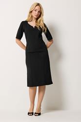 M&Co Black Notch Neck Dress | M&Co 1