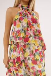 STAR Pink Floral Tiered Halterneck Dress | StarByJM 4