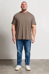 JACK & JONES Big & Tall Falcon Brown T-Shirt | BadRhino 1