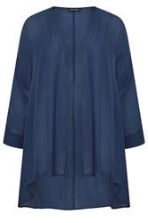 EVANS Curve Navy Blue Longline Cover-Up Cardigan