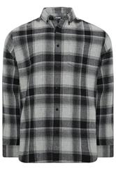 BadRhino Big & Tall camisa negra de manga larga a cuadros