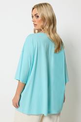 YOURS Plus Size Blue 'Chasing The Sun' Graphic T-Shirt | Yours Clothing 2