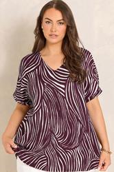 EVANS Plus Size Berry Red Crinkle Top | Evans 3
