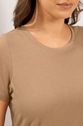 YOURS Plus Size Natural Brown Core Basic T-Shirt | Yours Clothing 4