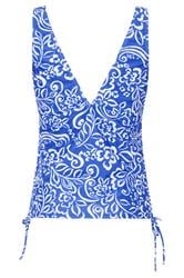 M&Co Blue Floral Print Adjustable Tankini Top | M&Co 6