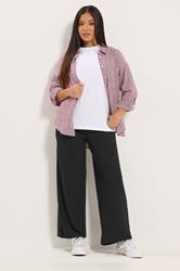 M&Co Petite Black Ribbed Wide Leg Trousers | M&Co 2