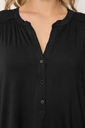 YOURS Plus Size Black Notch Neck Swing Blouse | Yours Clothing 4