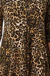 M&Co Brown Leopard Print Hanky Hem Top | M&Co 4