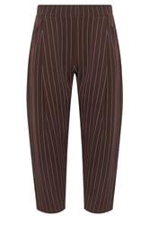 PixieGirl Petite Pantalon coupe barrel marron chocolat et bleu à fines rayures