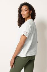M&Co Ivory White Embroidered Cotton Ruffle Top | M&Co 2