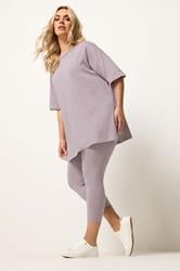 YOURS Plus Size Lilac Longline T-Shirt | Yours Clothing 1