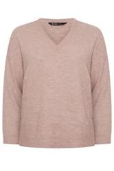 YOURS jersey rosa de tacto suave con escote de pico