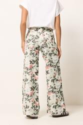 PixieGirl Petite Women's Cream Floral Wide Leg Jeans | PixieGirl 2