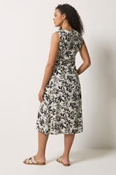 M&Co White Leaf Print Linen Midi Dress | M&Co 4