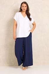 EVANS Plus Size White Cotton Crochet Trim Top | Evans 1