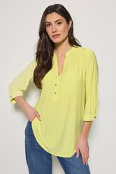 M&Co Yellow Half Placket Collarless Shirt | M&Co 3
