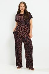YOURS Plus Size Brown Leopard T-Shirt | Yours Clothing 1