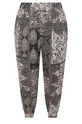 YOURS Plus Size Black Paisley Cropped Trousers | Yours Clothing 5