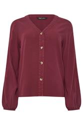 M&Co bessenrode blouse met lange mouwen en knoopsluiting