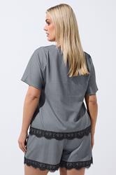 LIMITED COLLECTION Plus Size Grey Pinstripe Shirt | Yours Clothing 2