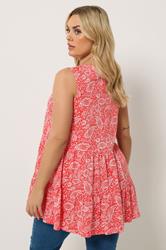 YOURS Plus Size Orange Paisley Notch Neck Vest Top | Yours Clothing 2