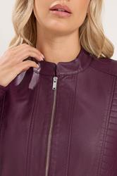 YOURS Plus Size Burgundy Red Faux Leather Jacket | Yours Clothing 5