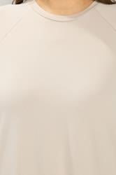 YOURS Plus Size Natural Brown Soft Touch Raglan T-Shirt | Yours Clothing 4