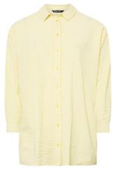 YOURS Curve Yellow Stripe Textured Shirt