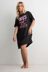 YOURS Plus Size 'Cherry Sweet Dreams' Sleep tee Nightdress | Yours Clothing 3